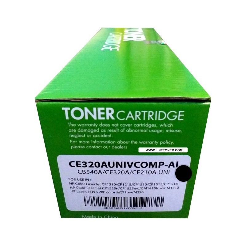 Toner compatible para   CE320A (128A ) /CB540A (125A) /CF210A (131A) / CANON 131 6272B001AA,  Negro